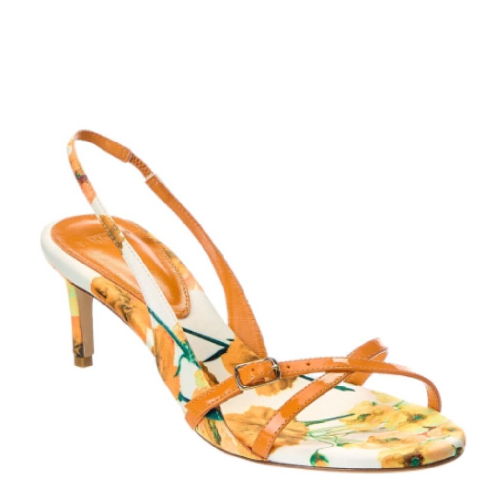 Alexandre Birman Maia 60 Floral Custard Slingback Strappy Sandal